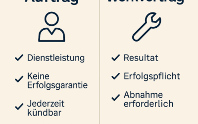 Auftrag vs. Werkvertrag: Einfach erklärt für deine Prüfung